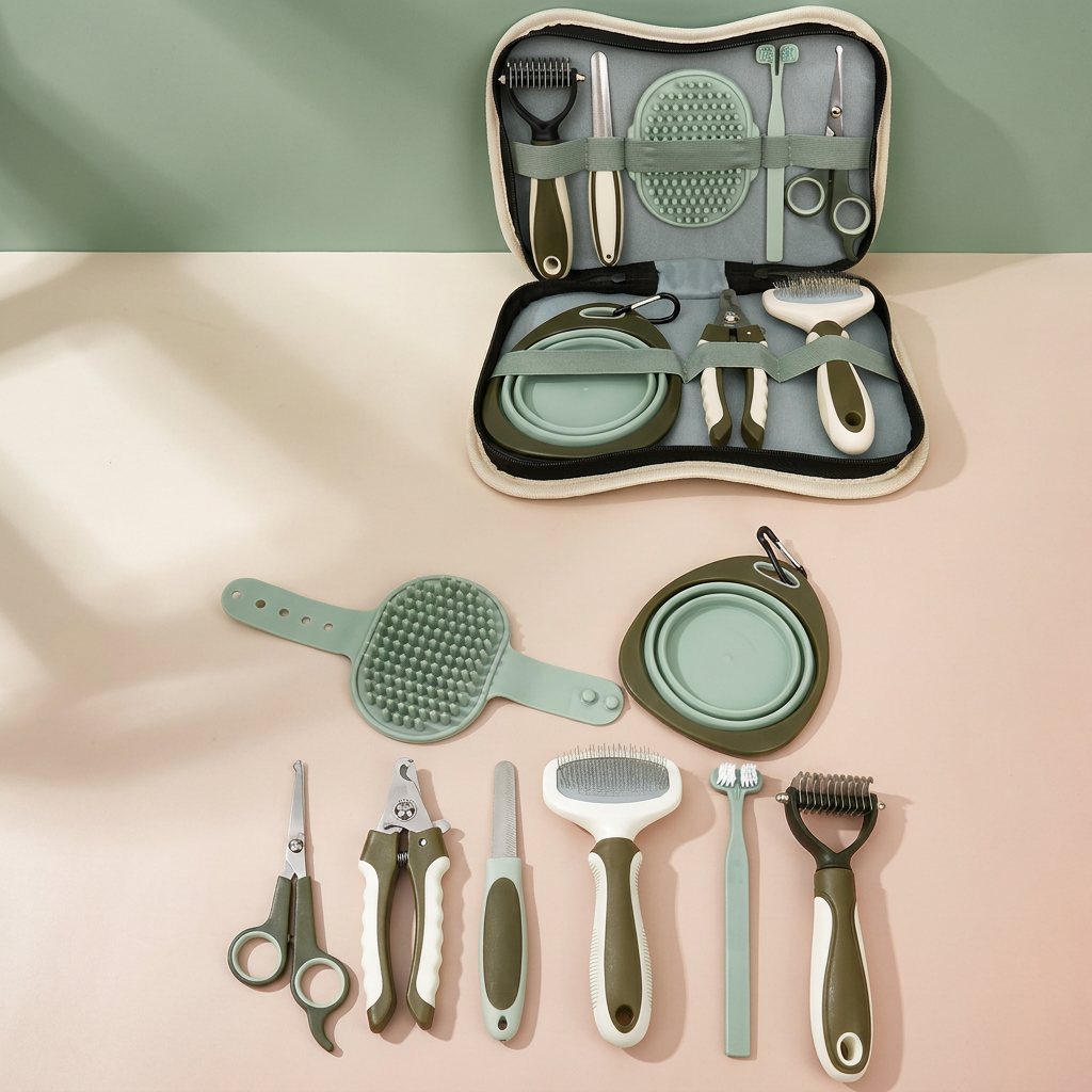 PawPerfect 8-in-1 Grooming Kit - full set with travel case